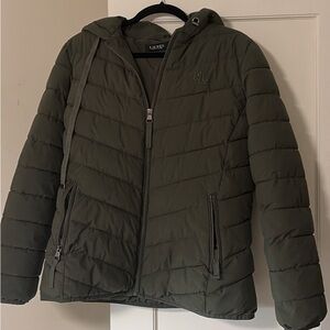 Ralph Lauren Olive Green Quilted Hooded Jacket
